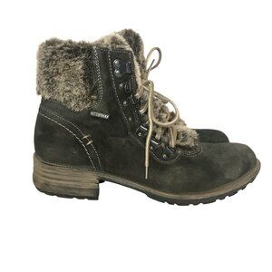 JOSEPH SIBEL Winter Ankle Bootie Brown Suede Waterproof Womens 9-9.5/40